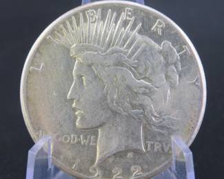Lot 189. 1922 S Peace dollar
