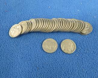 Lot 39. 34 Buffalo nickels
