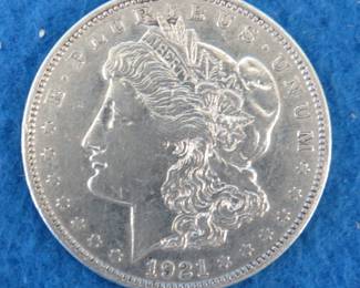Lot 158. 1921 D Morgan silver dollar