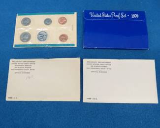 Lot 148. 1965 US Special Mint Set, 1968 Uncirculated Mint Set, 1969 Uncirculated Mint Set, and a 1970 US Mint Proof Set
