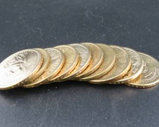 Lot 255. Ten Presidential $1 coins