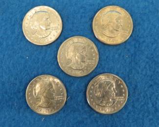 Lot 125. Five Susan B. Anthony dollar coins