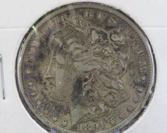 Lot 225. 1891 O Morgan silver dollar
