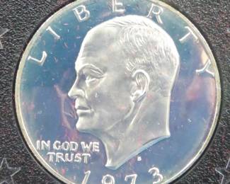 Lot 92. 1973 S Proof Eisenhower 40% silver dollar