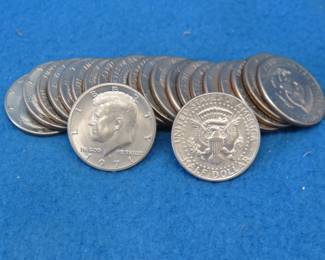 Lot 294. 22 non-silver Kennedy half dollars from the 1970s