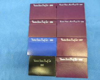 Lot 142. Eight US Mint Proof sets. 1982-1989