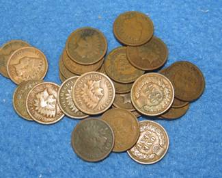 Lot 287. 24 Indian Head pennies