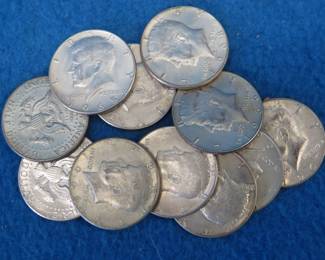 Lot 272. 11 Kennedy 40% silver half dollars