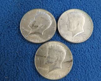 Lot 37. 3 1964 Kennedy half-dollars
