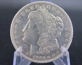 Lot 136. 1921 D Morgan silver dollar