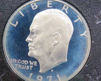 Lot 99. 1971 S Proof Eisenhower 40% silver dollar