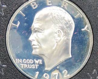 Lot 93. 1972 S Proof Eisenhower 40% silver dollar
