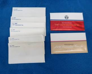Lot 208. Eight US Mint Uncirculated Coin Sets. Dates as pictured.