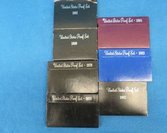 Lot 204. Seven US Mint Proof Sets. 1978-1984