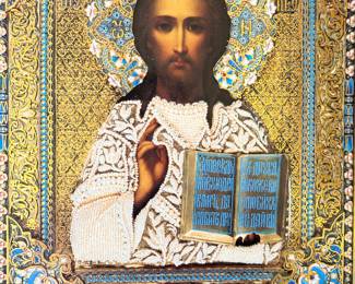 late 19th or early 20th-century Russian icon of Christ Pantocrator