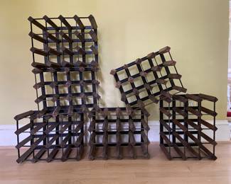 Wood and metal wine racks