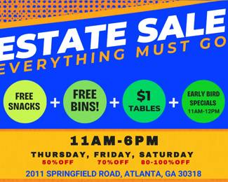 Dynamic Estate Sale Flyer with Goldenrod Stripe