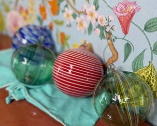Vintage Tiffany & Co Blown Glass Ornaments