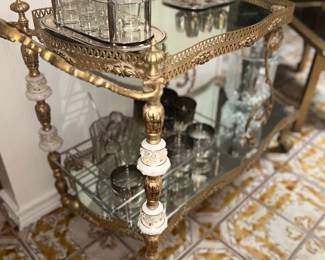 vintage hollywood regency style barcart