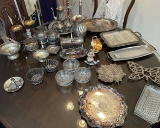 Silver plated serving items