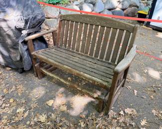 Wooden glider bench