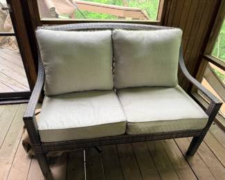 Patio love seat with cover