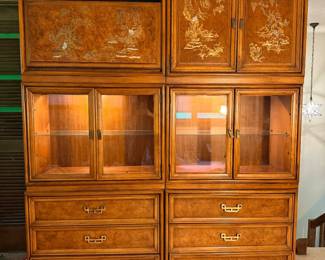 Asian-inspired modular wall unit