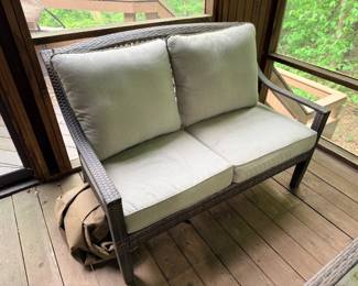 Patio love seat with cover