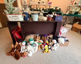 Christmas Decor and back of desk