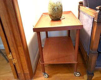 MCM Scandinavian teak rolling cart/table