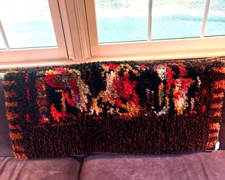 Vintage hand-made Rya rug
