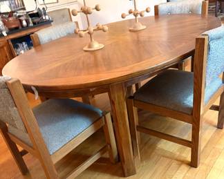 Conant Ball Co. MCM dining table with two 18" leaves
