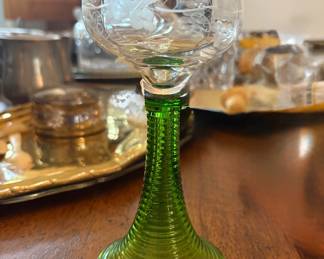 1950s Theresienthal (Germany) wine glasses/ 2 sets of six