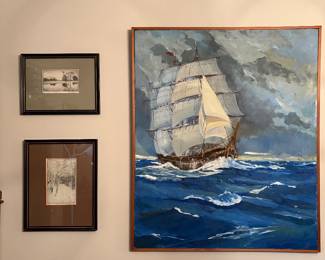 Ship painting by Thomas Morris, Corcoran School of Art teacher and DC artist