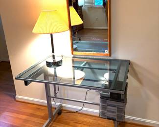Small glass  desk/drafting table