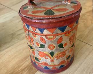 19th C. hand-painted Norwegian firkin