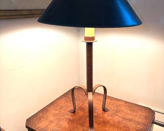 Bronzed metal cable stick table lamp