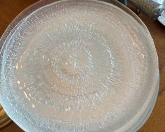 1960s Tapio Wirkkala for Iittala, Finland/10 glass dinner plates