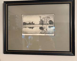 Don Swann etching, Baltimore artist 1889-1954