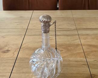 Sterling top and collar antique decanter