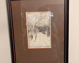 Don Swann etching, Baltimore artist 1889-1954