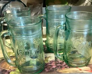 Vintage Glass Coke mugs