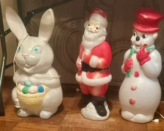 Vintage Easter and Christmas Blow Molds