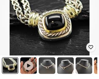 This is not our listing in eBay, but we will have this exact necklace for sale- highly sought after vintage gold and silver onyx David Yurman necklace