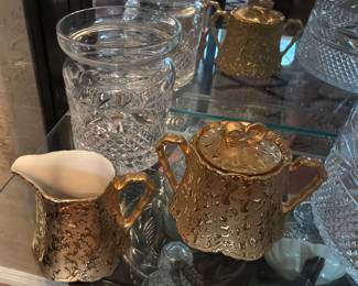 Bel-Terrible Gold Sugar & Creamer