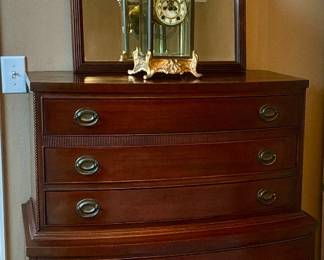 Vintage antique serpentine front high chest of dressers