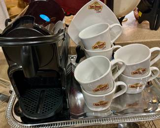 Los Cucos Espresso Cups & Saucers & Nespresso Espresso Machine