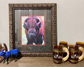 FRAMED BUFFALO PRINT “TATONKA” BY DANIEL ADAMS