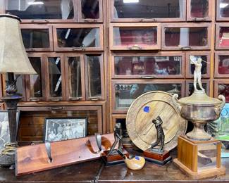 OLD GOLF TROPHIES, GOLF DECOR