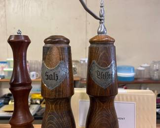 VINTAGE  WOODEN SALT & PEPPER SHAKER SETS